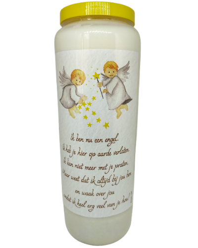 Ik ben nu een engel - Noveenkaars - 9 dagen brander (5 stuks)