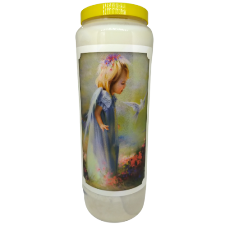 Kind met Duif - Noveenkaars - 9 dagen brander (5 stuks)